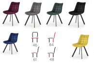 krzesła do jadalni z tkaniny velvet w sześciu kolorach Luca