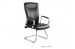 czarny fotel konferencyjny adella skid, czarne krzesła konferencyjne adella skid