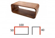 drewniana ława oval 100 cm, ława z drewna palisander 100 cm, brązowy stolik kawowy