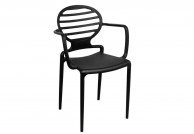 czarne krzesło z polipropylenu tank, krzesła modesto design tank, czarne krzesło na balkon