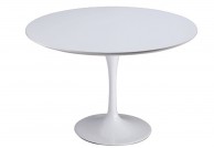 okrągły, biały stół z płyty Mdf Tulip 100 cm, stół 100 cm i krzesła, stół biały połysk