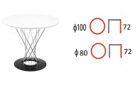 okrągły, biały stół z płyty Mdf Twist 100 cm i 80 cm, stół czarno biały nowoczesny Twist