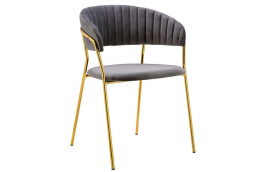 Krzesło margo z weluru ze złotymi nogami