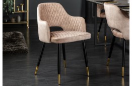 Krzesło z aksamitu ze złotymi nogami paris