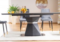 stół czarny cortez ceramic i krzesła cherry velvet, stół i krzesła