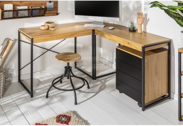 narożne biurko, biurka narożne, biurka do gabinetu, biurko i kontener, zestaw biurowy Fenix