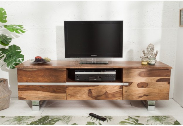drewniana szafka pod telewizor, stolik rtv, szafka na telewizor z drewna Finca 160 cm,szafka rtv z szufladami Finca