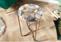 stolik kawowy z kamienia szlachetnego agat, stolik Agat z kamienia, stolik do salonu Agat,okrągły stolik Agat,35 cm
