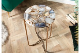 Okrągły stolik z kamienia półszlachetnego agat 35x62 cm