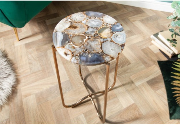 stolik kawowy z kamienia szlachetnego agat, stolik Agat z kamienia, stolik do salonu Agat,okrągły stolik Agat,35 cm