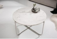 okragły biały stolik marmur 62 cm Noble, stolik do salonu Noble,ława okragła marmurowa