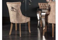 krzesła castle z aksamitu, krzesła z drewnianymi nogami castle, krzesło invicta interior