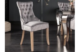 Krzesło z aksamitu z drewnianymi nogami castle 