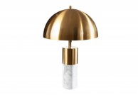 Lampka na komodę do salonu Umbrella złota z marmurem