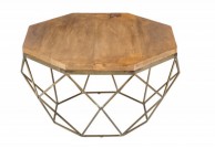 stolik z drewnianym blatem diamond 69 cm, drewniane stoliki diamond,stolik w kształcie diamentu