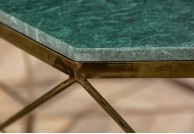 stolik kawowy z marmurowym blatem diamond 69 cm, ława do salonu diamond zielony blat