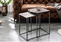  zestaw dwóch szarych stolików Square, stoliki 2 w 1 Square 40 cm, ława do salonu