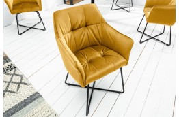 Krzesło z aksamitu z podłokietnikami milano 62x86