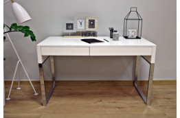 Nowoczesne biurko 120 cm z połyskiem bora