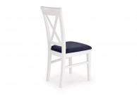 Drewniane krzesło biało granatowe Bergamos, krzesło z drewna bukowego białe