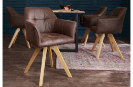 Krzesło z mikrofibry z drewnianymi nogami Loft, nowoczesne krzesła Loft invicta interior
