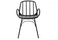 Czarne krzesła plastikowe Casteria, krzesła na taras, krzesła na balkon Casteria