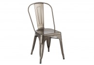 czarne krzesła metalowe, czarne krzesła do restauracji, krzesła nowoczesne metalowe tower