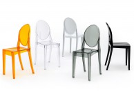 Krzesła plastikowe Victoria kolory, krzesła transparentne victoria, krzesła nowoczesne