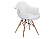 Transparentne krzesło z nogami z drewna bukowego ICE, krzesła z poliwęglanu Ice, 