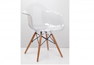 Transparentne krzesło z nogami z drewna bukowego ICE, krzesła z poliwęglanu Ice, 