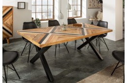  stół 160 cm w okleinie z drewna mango Iks, stoły w industrialnym stylu