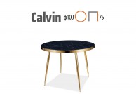 Okrągły złoto czarny stół w stylu glamour Calvin 100 cm, stół calvin 100 cm