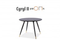 Czarny okrągły stół Cyryl II - 100 cm, okrągły stół czarny 100 cm, czarne stoły cyryl