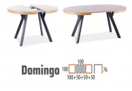 Okrągły stół rozkładany w okleinie naturalnej 100-250 cm Domingo
