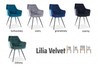 Krzesło nowoczesne z aksamitu Lilia Velvet - 5 kolorów, krzesła do jadalni lilia velvet