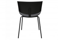 Krzesło z polipropylenu szare i czarne Gondia, krzesła z tworzywa czarne, krzesła gondia