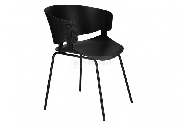 Krzesło z polipropylenu szare i czarne Gondia, krzesła z tworzywa czarne, krzesła gondia