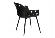Czarne, ażurowe krzesło z tworzywa Sajt, czarne krzesła Sajt
