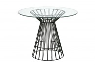 szklany, okrągły stół w stylu glamour 80 cm cage, okragły stół szklany cage