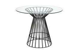 Szklany, okrągły stół w stylu glamour 80 cm cage