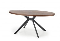 Stół w okleinie naturalnej Locarno - orzech + czarny, owalny stół locarno, stół i krzesła
