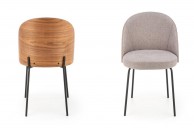 Krzesło tapicerowane sklejka gięta + okleina naturalna Glitz, stół Norton i krzesła Glitz