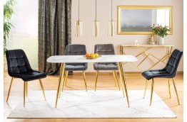 Stół ze złotymi nogami w stylu glamour ceres / efekt marmuru