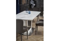 Biały, lakierowany stół do jadalni Blanco, rozkładany stół Blanco 160 - 200 cm