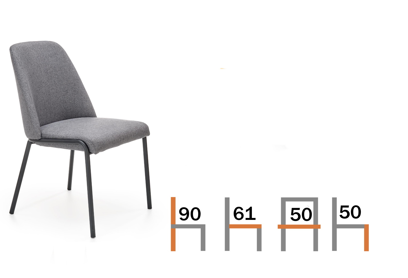 krzesło-do-salonu-z aksamitu-nowoczesne-wymiary